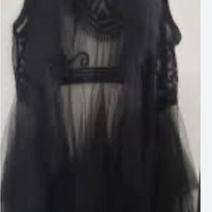 Origami Black and White Sheer Dress